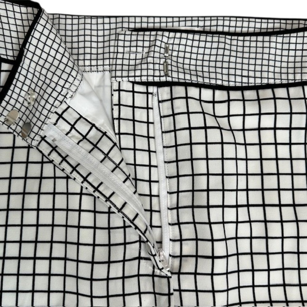 Downeast Pencil Skirt White Grid Pattern Career Wear Business Casual Size Med - Picture 6 of 11